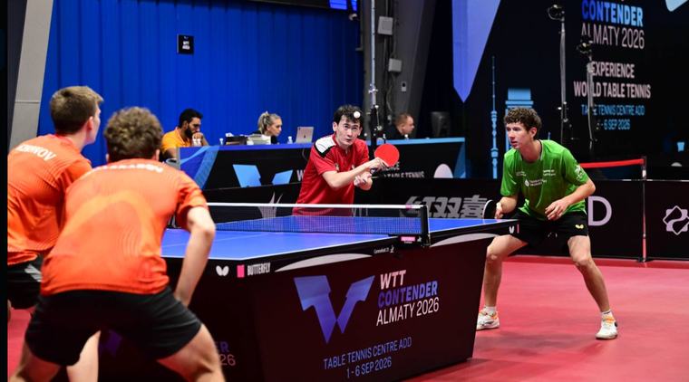 Казахстанская пара вырвала победу 3:2 на WTT Contender Almaty 2026